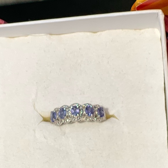 Genuine tanzanite sterling silver ring Lille new - Picture 3 of 6